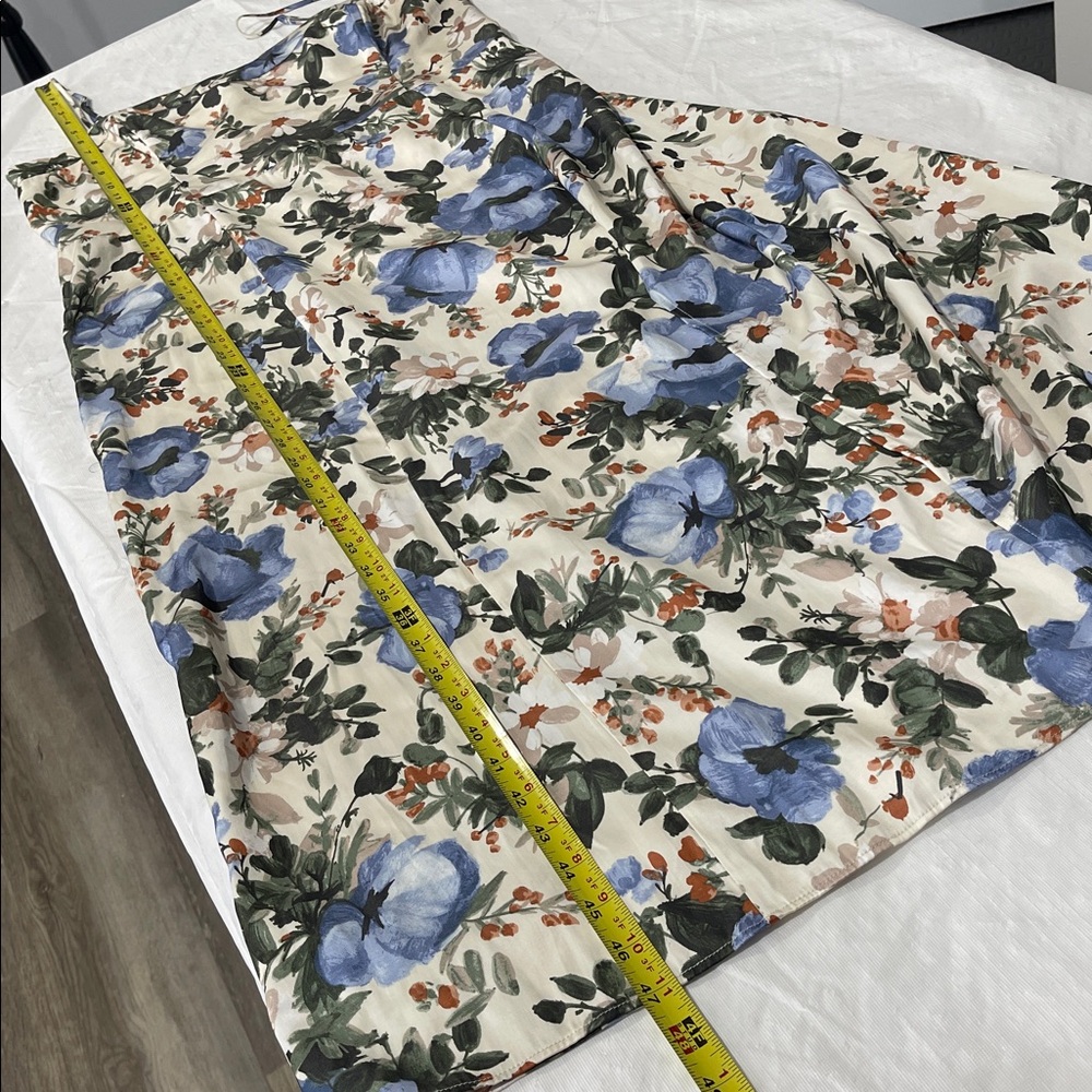 Abercrombie & Fitch Camille Dress cream blue green floral print size Large women - Picture 16 of 16